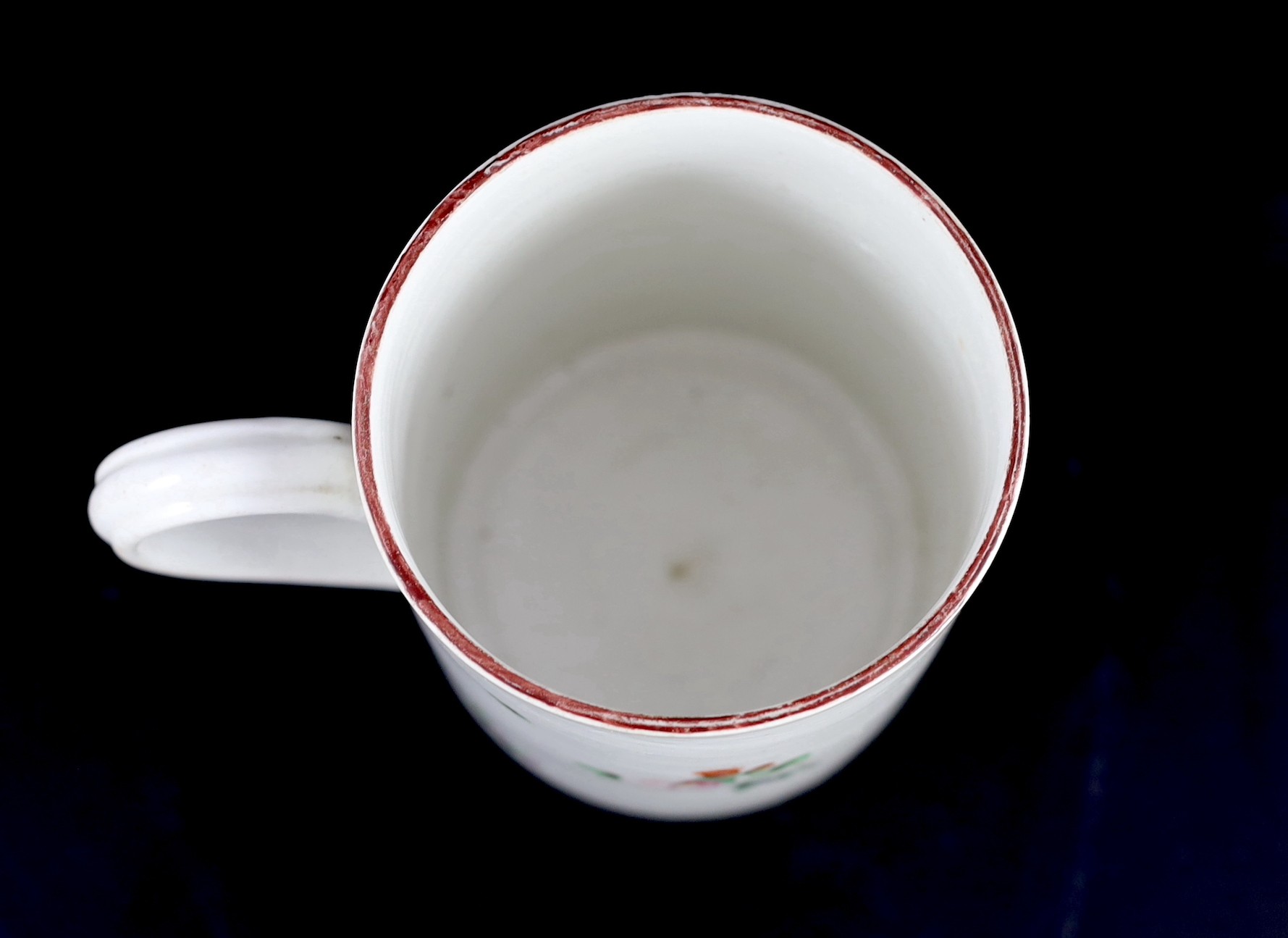 A large Bristol porcelain mug, c.1770-5, 14cm high